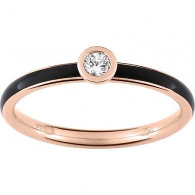 Bague Lore en or rose 375 millièmes et laque noire