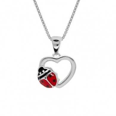 Collier en argent coccinelle