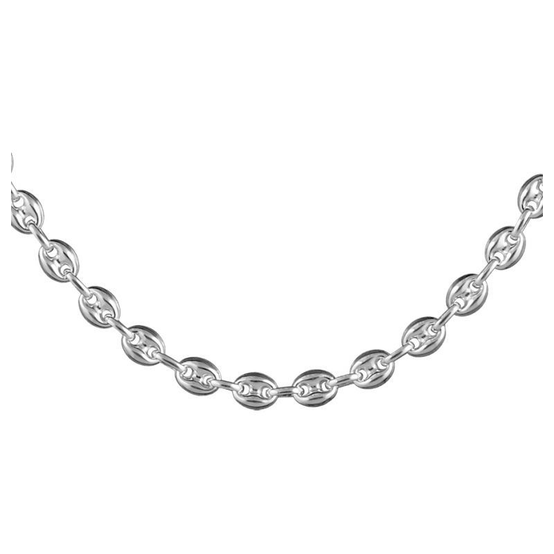 Collier en argent maille grain de café