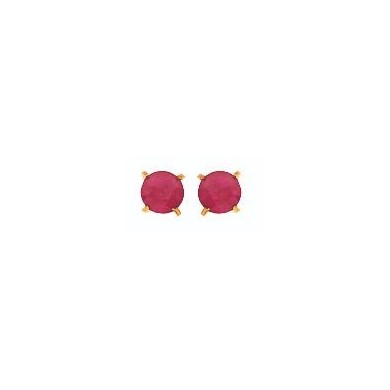 Boucles d'oreilles en or et rubis