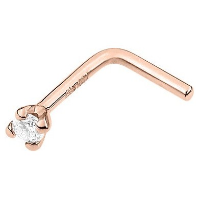 Percing de nez en or 750 millièmes et diamants 0.01 ct