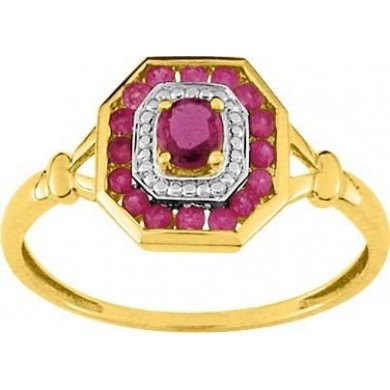 Bague rubis et diamants