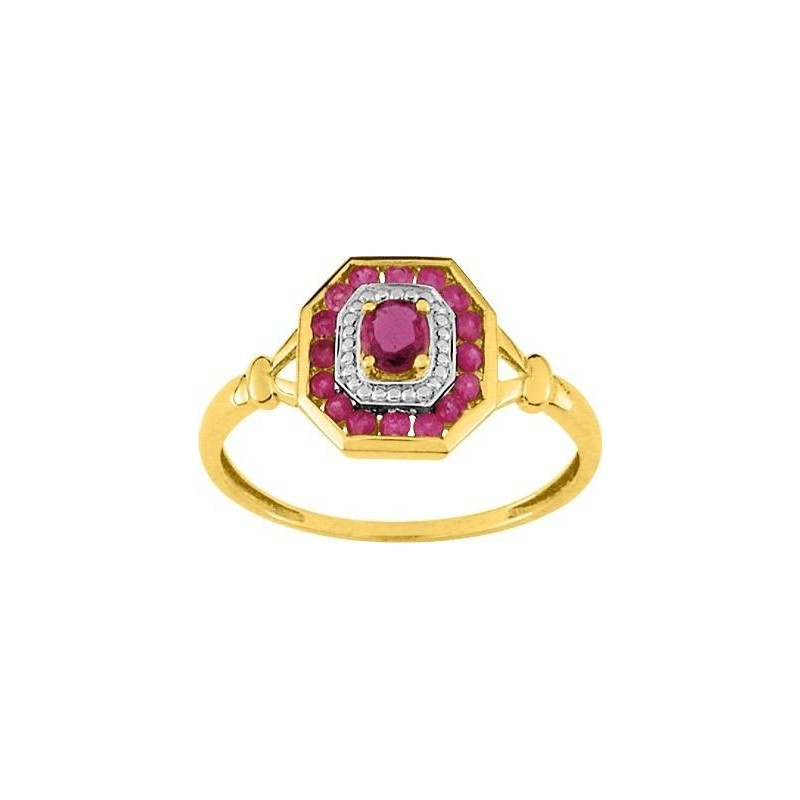 Bague rubis et diamants