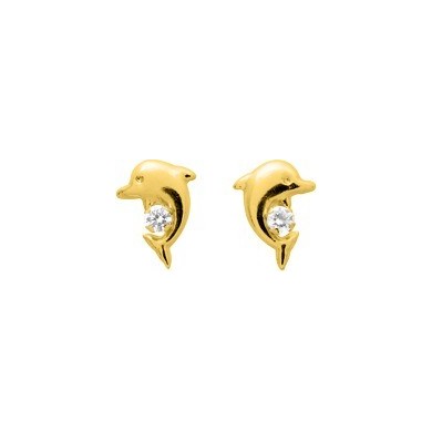 Boucles d'oreilles en or 750 millièmes dauphins