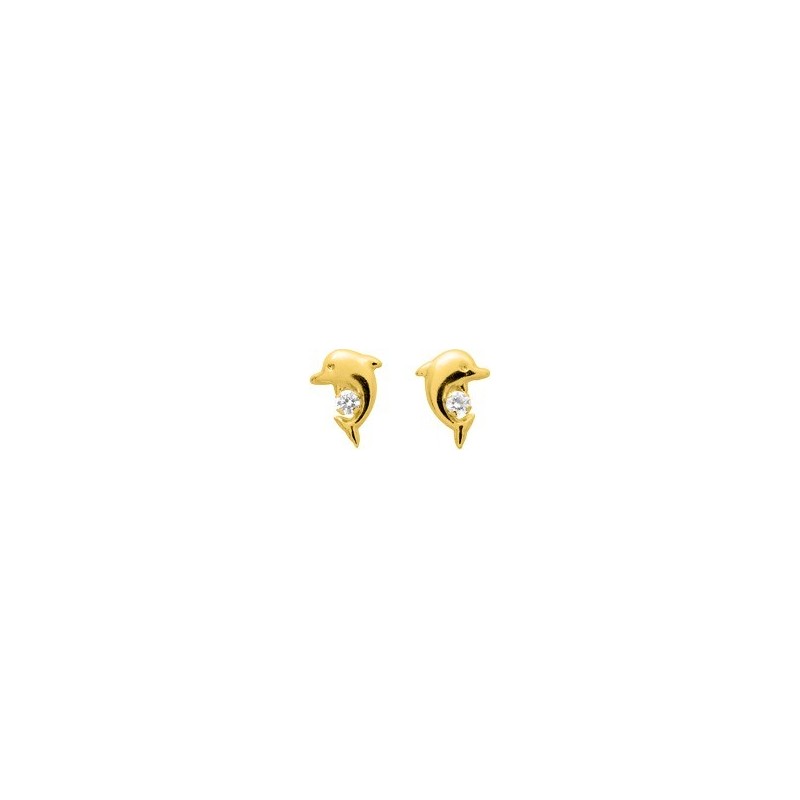 Boucles d'oreilles en or 750 millièmes dauphins