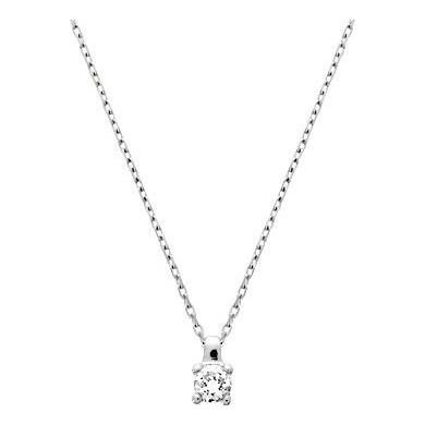 Collier en or gris 750 millièmes et diamant