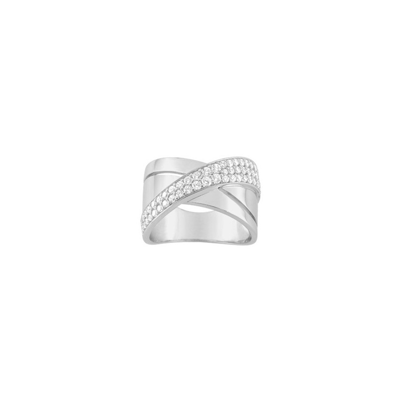 Bague en argent et oxydes de zirconium