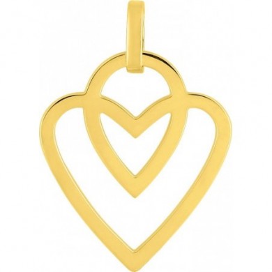 Pendentif coeur en or jaune 750 millièmes