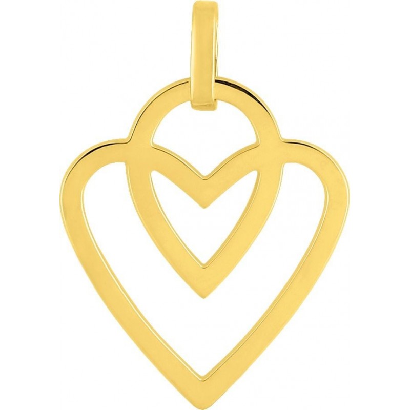 Pendentif coeur en or jaune 750 millièmes