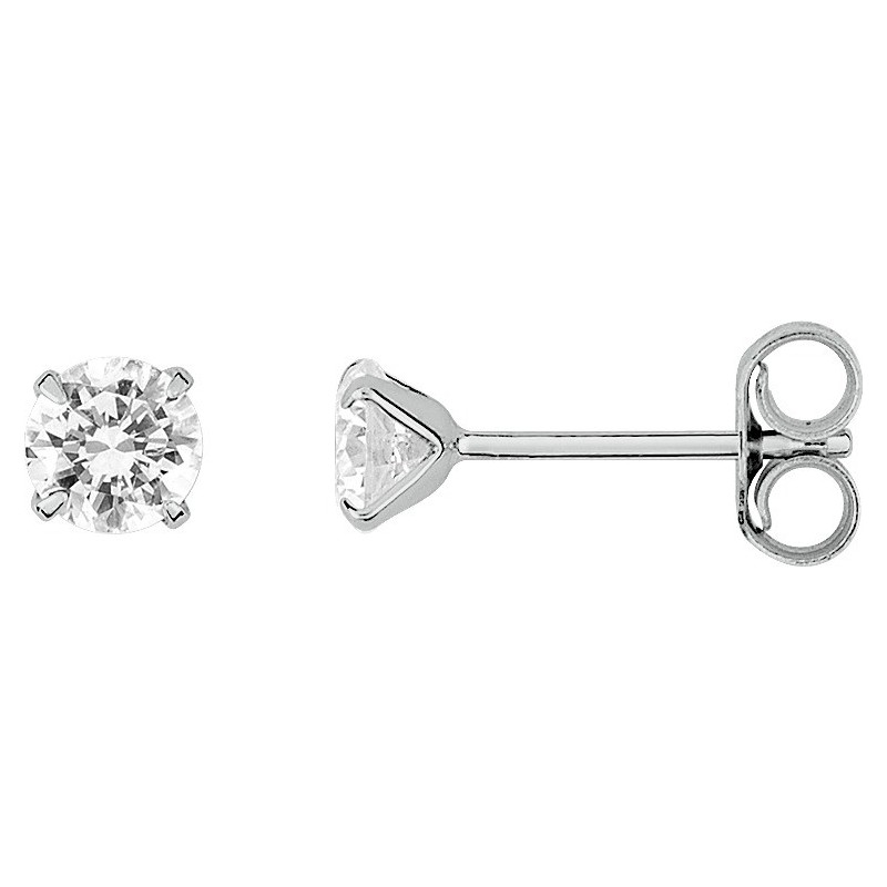 Boucles d'oreilles en or gris 750 millièmes et oxydes de zirconium