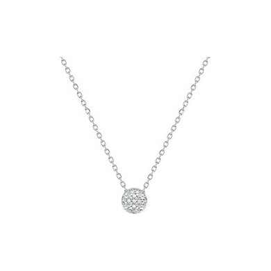 collier en or blanc 375 millièmes et diamants