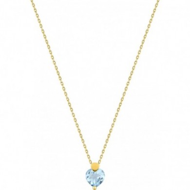 Collier en or 375 millièmes et topaze bleue