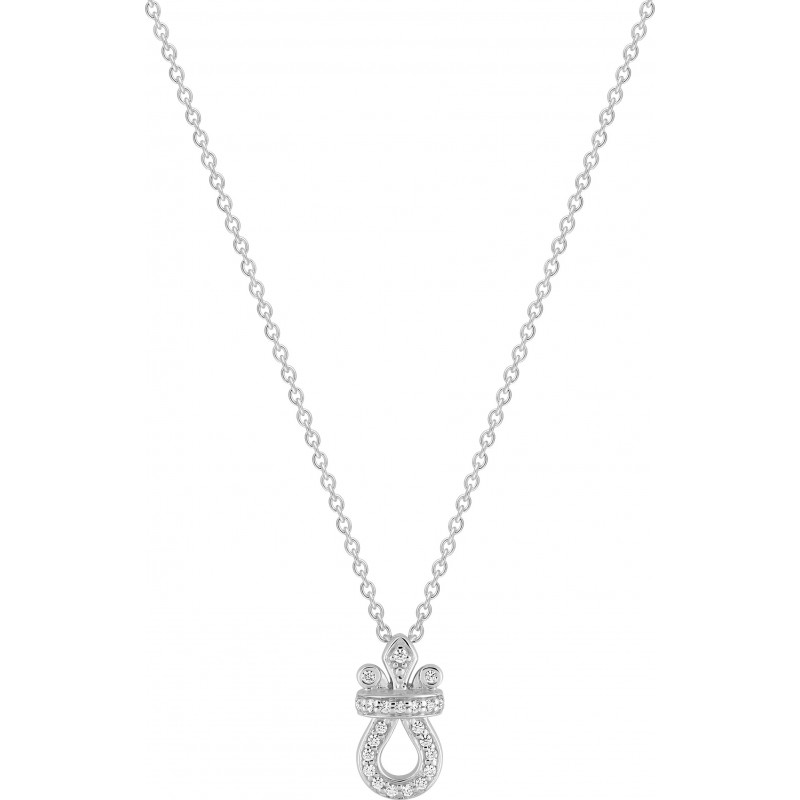 Collier en or gris 750 millièmes et diamants