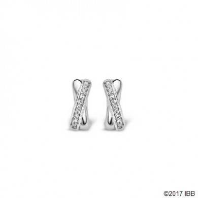 Boucles d'oreilles Ti Sento anneaux entrelacés 7667ZI.