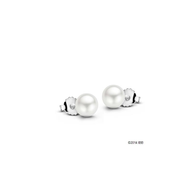 Boucles d'oreilles perles blanches 6mm Ti sento 7582PW.