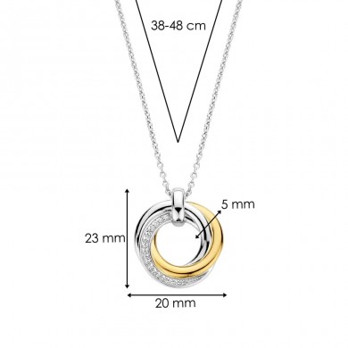 Collier Ti Sento 3 anneaux 34055ZY