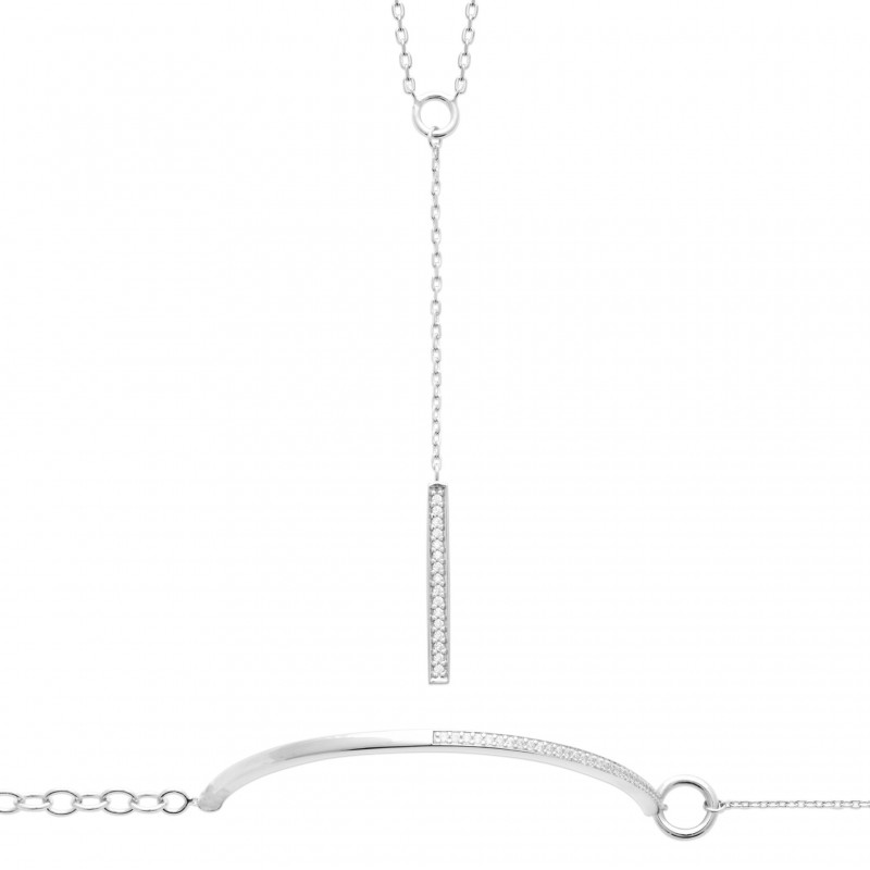 Collier en argent et oxydes de zirconium