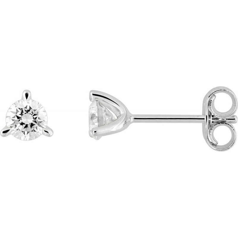 Boucles d'oreilles  or grsi 375 millièmes et diamants synthétiques