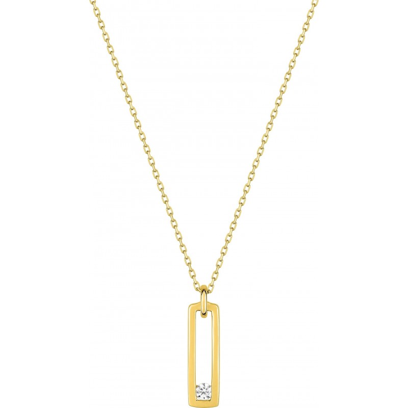 Collier en or jaune 375 millièmes et oxyde de zirconium