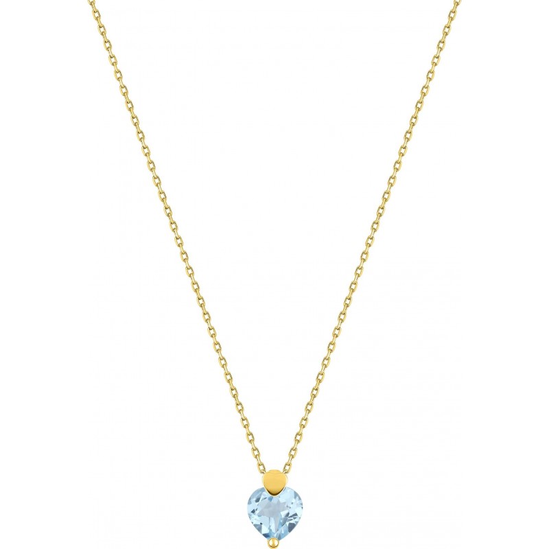 Collier en or 375 millièmes et topaze bleue