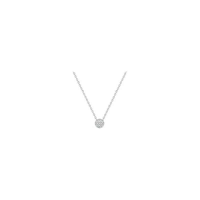 collier en or blanc 375 millièmes et diamants