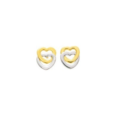 Boucles d'oreilles double coeur